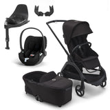 Bugaboo Dragonfly Travel System with Cybex Cloud T + Rotating Isofix Base - Black/Midnight Black