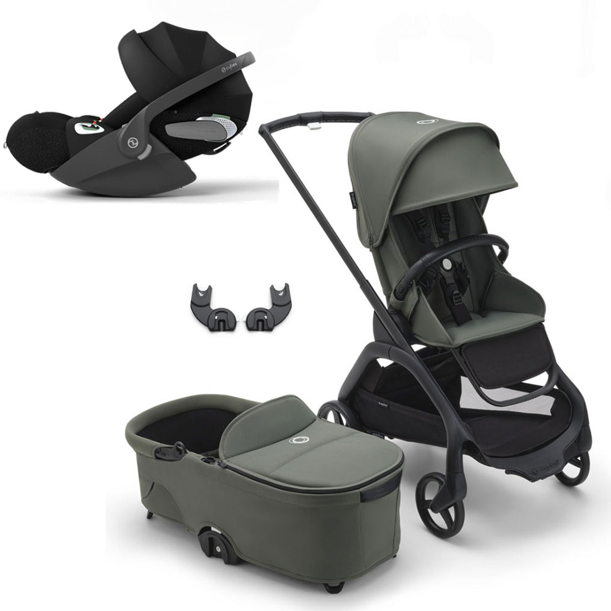 Bugaboo Dragonfly Travel System with Cybex Cloud T - Black/Forest Green