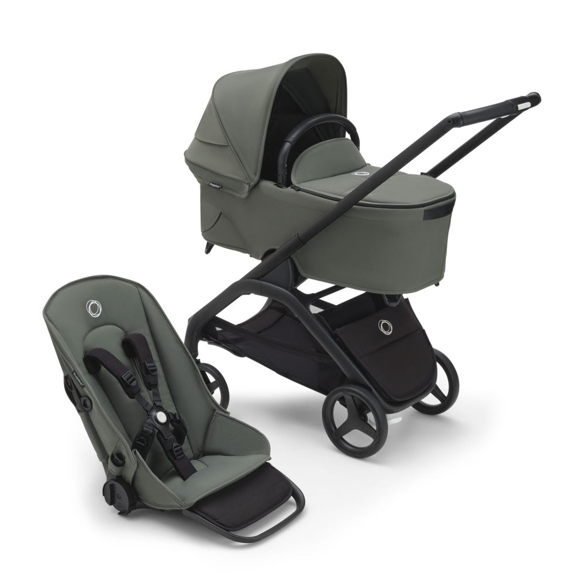 Bugaboo Dragonfly Travel System with Maxi-Cosi Cabriofix i-Size - Black/Forest Green