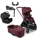 Bugaboo Dragonfly Travel System with Otter 360 + Rotating Isofix Base - Black/Dark Cherry
