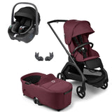 Bugaboo Dragonfly Travel System with Maxi-Cosi Pebble 360 - Black/Dark Cherry