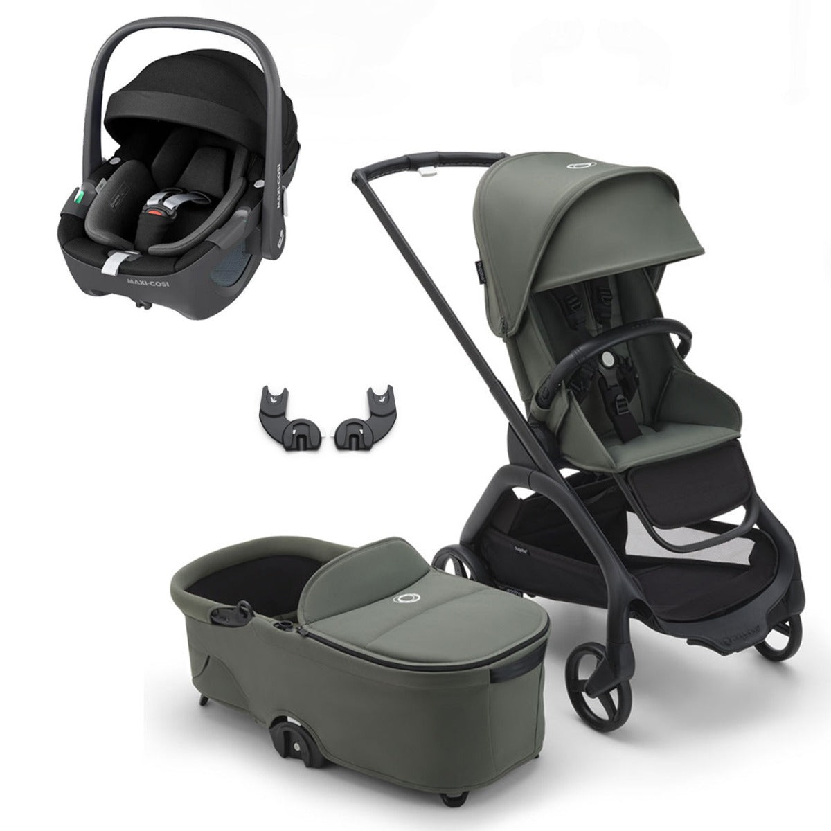 Bugaboo Dragonfly Travel System with Maxi-Cosi Pebble 360 - Black/Forest Green