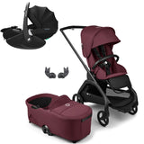 Bugaboo Dragonfly Travel System with Maxi-Cosi Pebble 360 Pro2 - Black/Dark Cherry