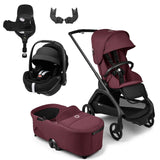 Bugaboo Dragonfly Travel System with Maxi-Cosi Pebble 360 Pro2 + Rotating/Sliding Base - Black/Dark Cherry