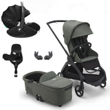 Bugaboo Dragonfly Travel System with Maxi-Cosi Pebble 360 Pro2 + Rotating/Sliding Base - Black/Forest Green