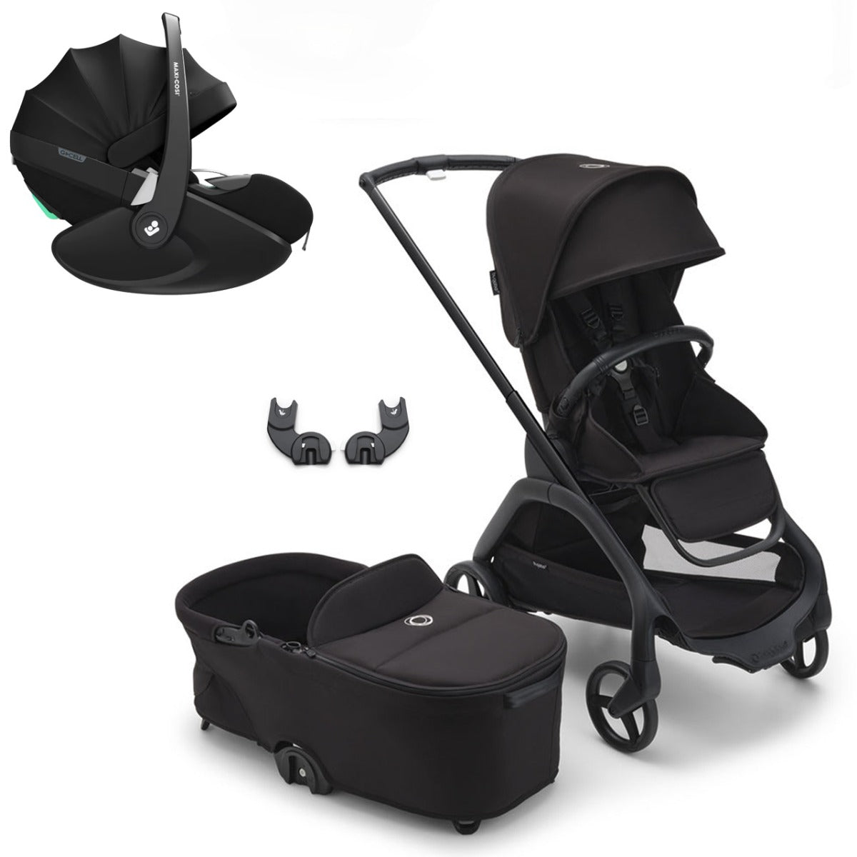 Bugaboo Dragonfly Travel System with Maxi-Cosi Pebble 360 Pro2 - Black/Midnight Black