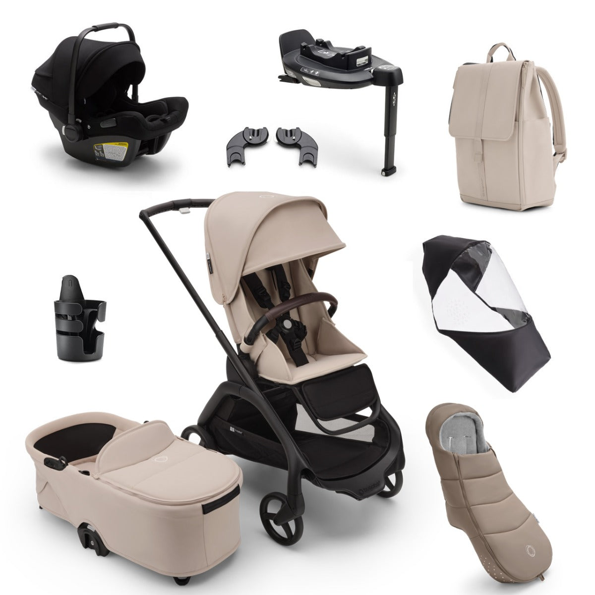 bugaboo airplane travel Bugaboo Dragonfly Ultimate Turtle Air 360 Travel System Bundle - Black