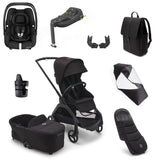 Bugaboo Dragonfly Ultimate Maxi-Cosi Cabriofix i-Size Travel System Bundle - Black/Midnight Black