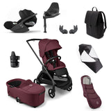 Bugaboo Dragonfly Ultimate Cybex Cloud T Travel System Bundle - Black/Dark Cherry