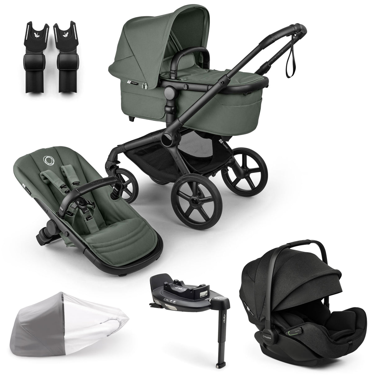 Bugaboo Fox 5 Renew with Otter 360 Travel System Bundle - Forest Green
