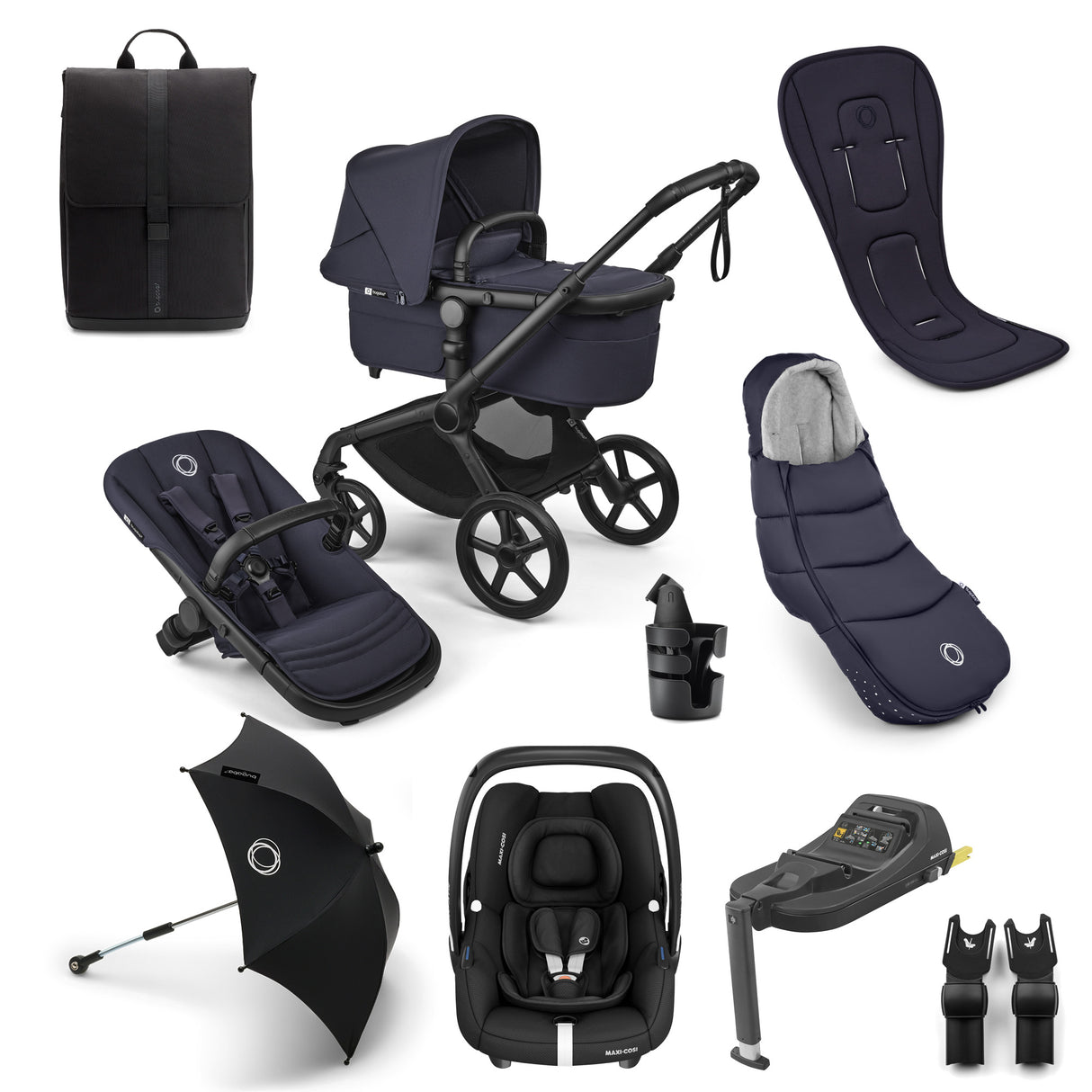 Bugaboo Fox 5 Renew Ultimate Maxi-Cosi Cabriofix iSize Travel System Bundle - Deep Indigo