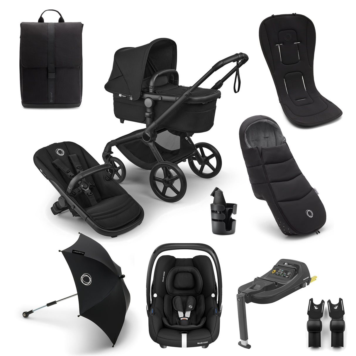 Bugaboo Fox 5 Renew Ultimate Maxi-Cosi Cabriofix iSize Travel System Bundle - Heritage Black