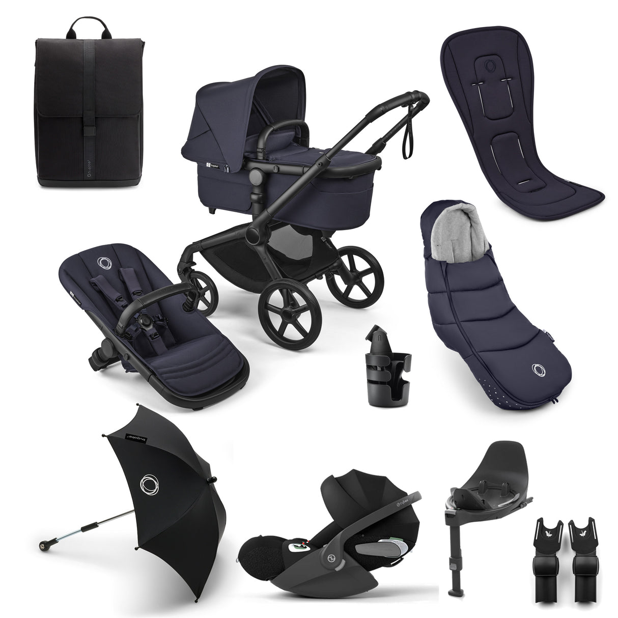 Bugaboo Fox 5 Renew Ultimate Cybex Cloud T Travel System Bundle - Deep Indigo