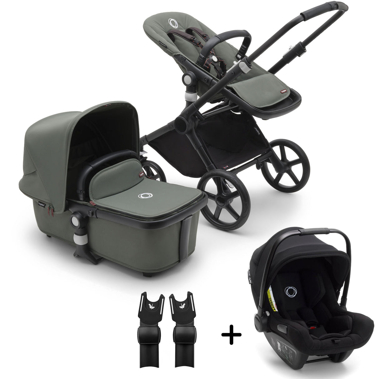 Bugaboo Fox Cub All Terrain Stroller + FREE Turtle Air - Forest Green