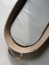 Gingham Sage Changing Basket Mat Liner