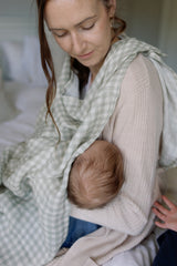 Gingham Sage Large Swaddle Muslin