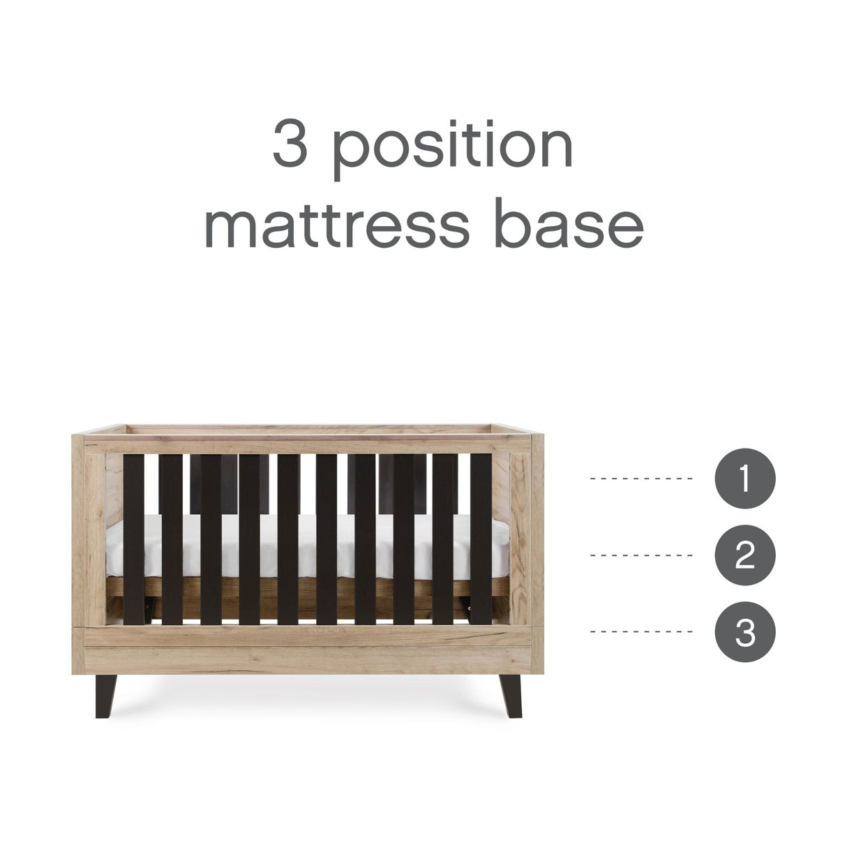 Tutti Bambini Como Cot Bed - Distressed Oak & Slate Grey