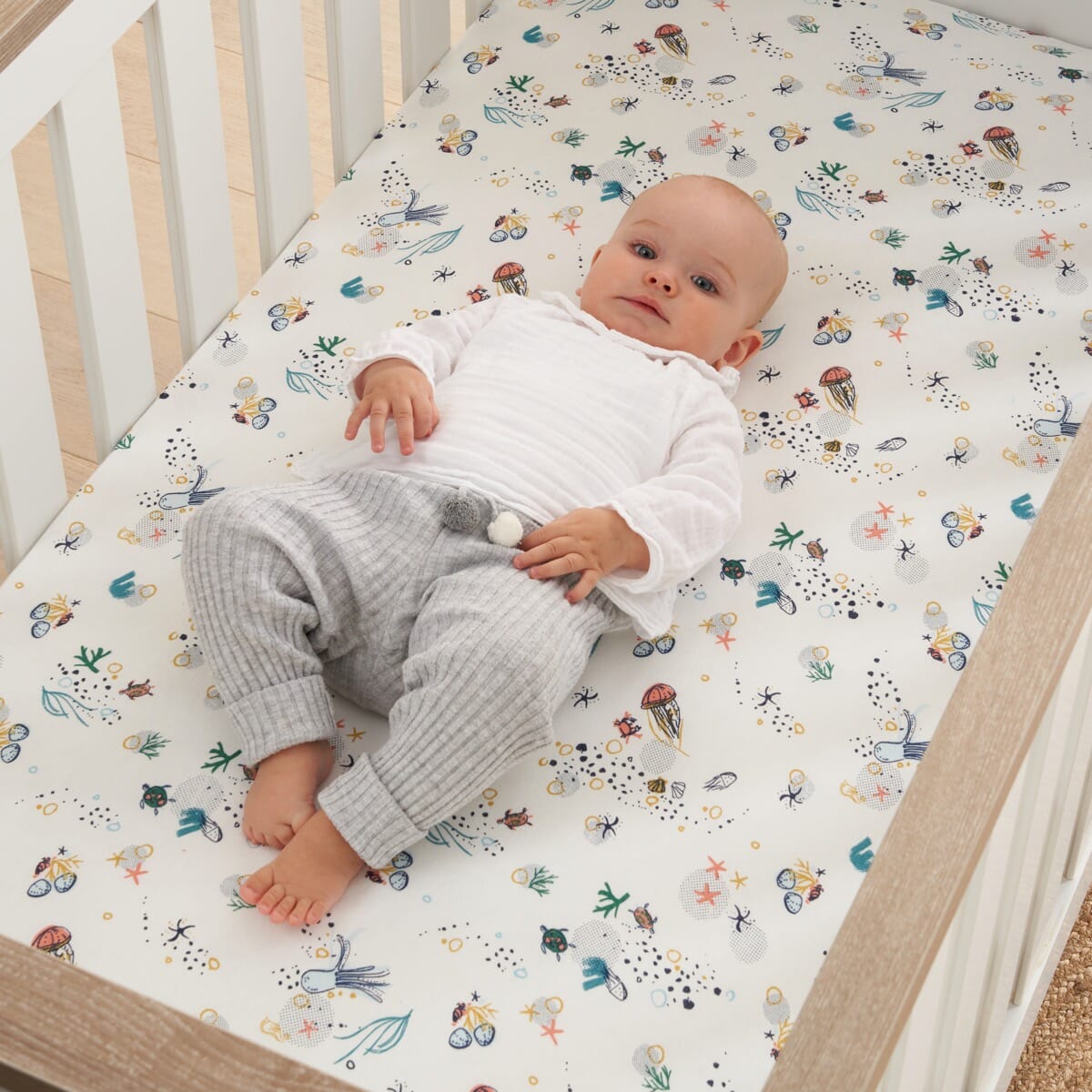 Tutti Bambini Cot Bed Fitted Sheets 2pk - Our Planet