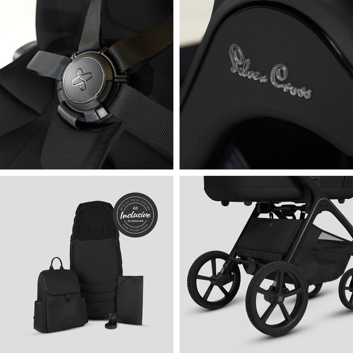 Silver Cross Cove Complete Stroller & Accessory Bundle - Onyx