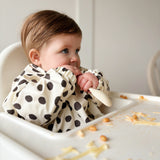 Long Sleeved Baby Bib - Spotty print