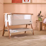 Tutti Bambini CoZee Air Bedside Crib - Scandinavian Walnut & Ecru