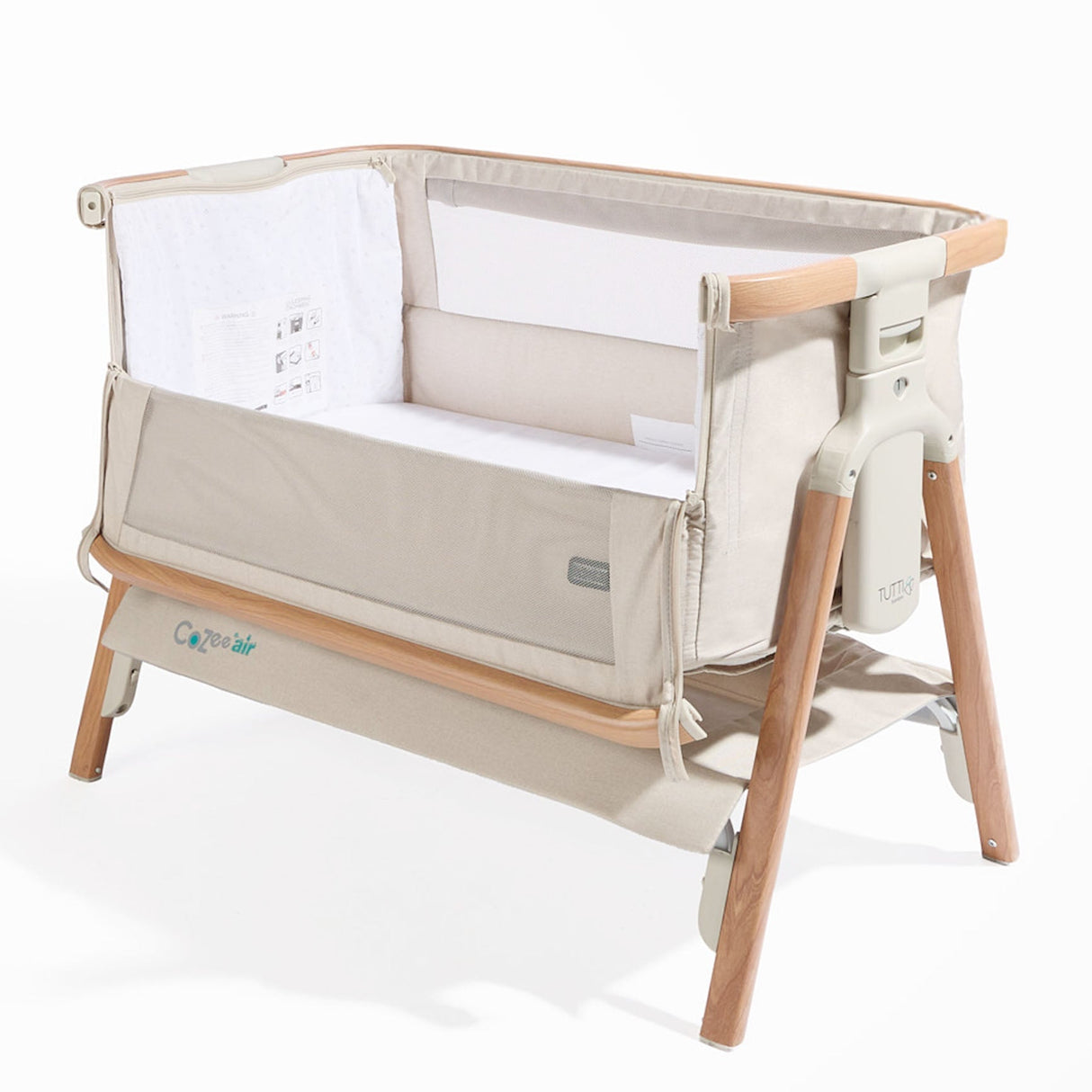 Tutti Bambini CoZee Air Bedside Crib & Bedding Bundle - Cocoon