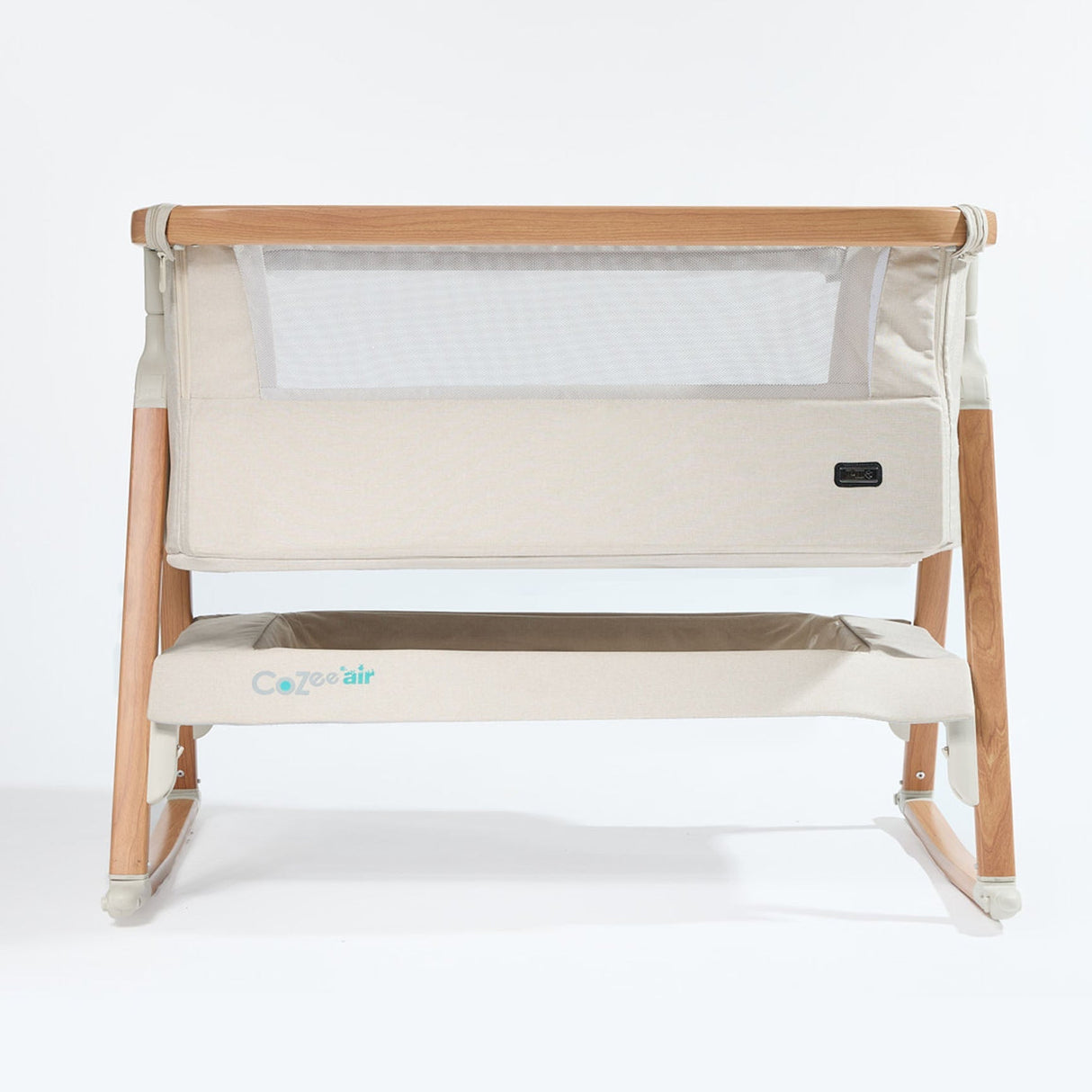 Tutti Bambini CoZee Air Bedside Crib - Scandinavian Walnut & Ecru
