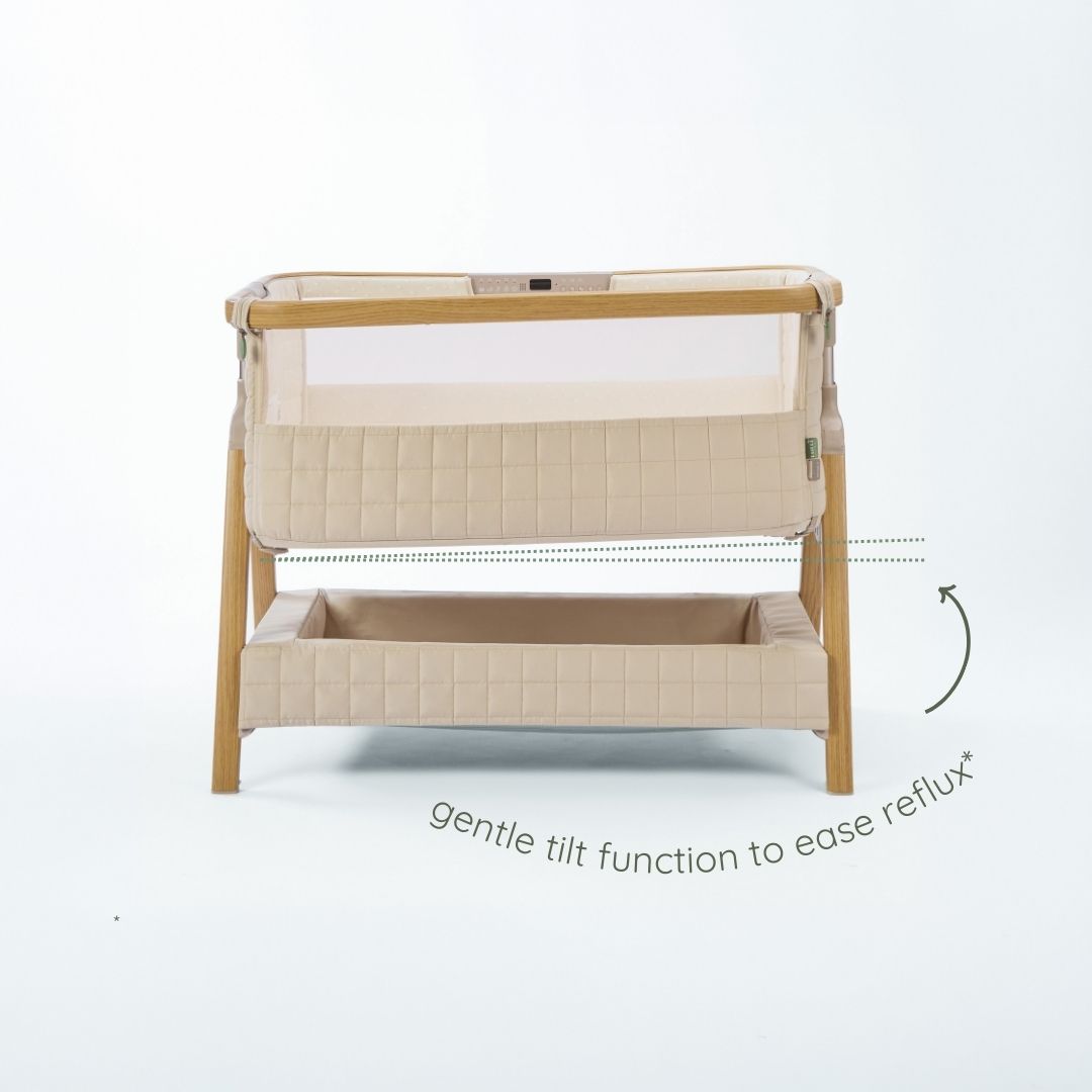 Tutti Bambini CoZee Sense Bedside Crib - Toasted Oak / Sand