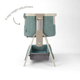 Tutti Bambini CoZee Sense Bedside Crib - Whitewash / Kelp