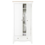 CuddleCo Clara 2 Door Double Wardrobe - White and Ash