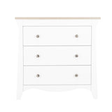 CuddleCo Clara 2 Piece Nursery Furniture Set (Cot Bed & Dresser) - White and Ash