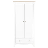 CuddleCo Clara 2 Door Double Wardrobe - White and Ash