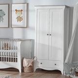 CuddleCo Clara 2 Door Double Wardrobe - White and Ash
