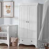 CuddleCo Clara 3 Piece Nursery Furniture Set (Cot Bed, Dresser & Wardrobe) - White