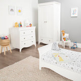 CuddleCo Clara 3 Piece Nursery Furniture Set (Cot Bed, Dresser & Wardrobe) - White