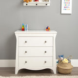 CuddleCo Clara 3 Piece Nursery Furniture Set (Cot Bed, Dresser & Wardrobe) - White