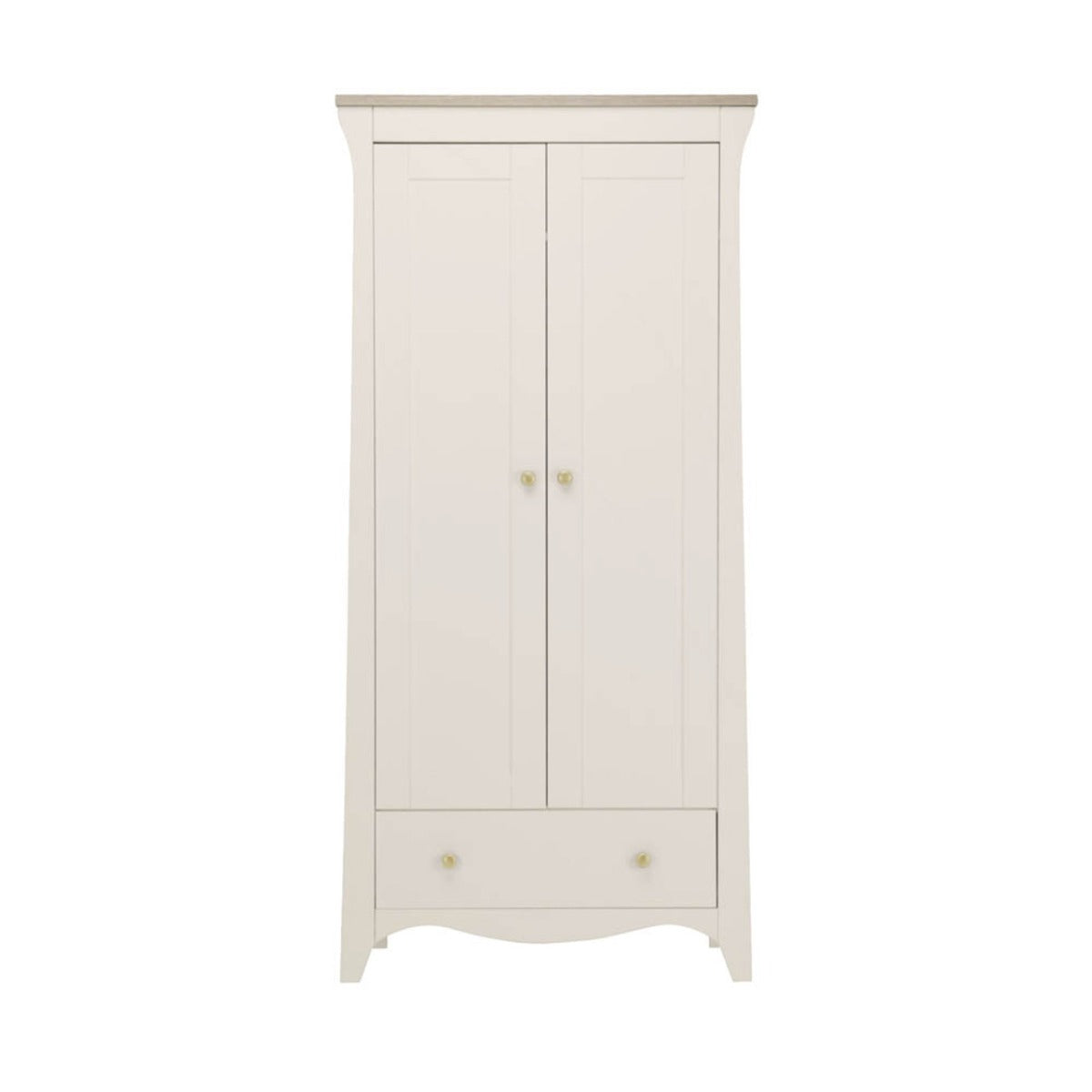 CuddleCo Clara 3 Piece Nursery Furniture Set (Cot Bed, Dresser & Wardrobe) - Cashmere and Ash