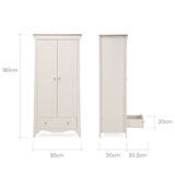 CuddleCo Clara 3 Piece Nursery Furniture Set (Cot Bed, Dresser & Wardrobe) - Cashmere and Ash