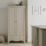 CuddleCo Clara 3 Piece Nursery Furniture Set (Cot Bed, Dresser & Wardrobe) - Cashmere and Ash