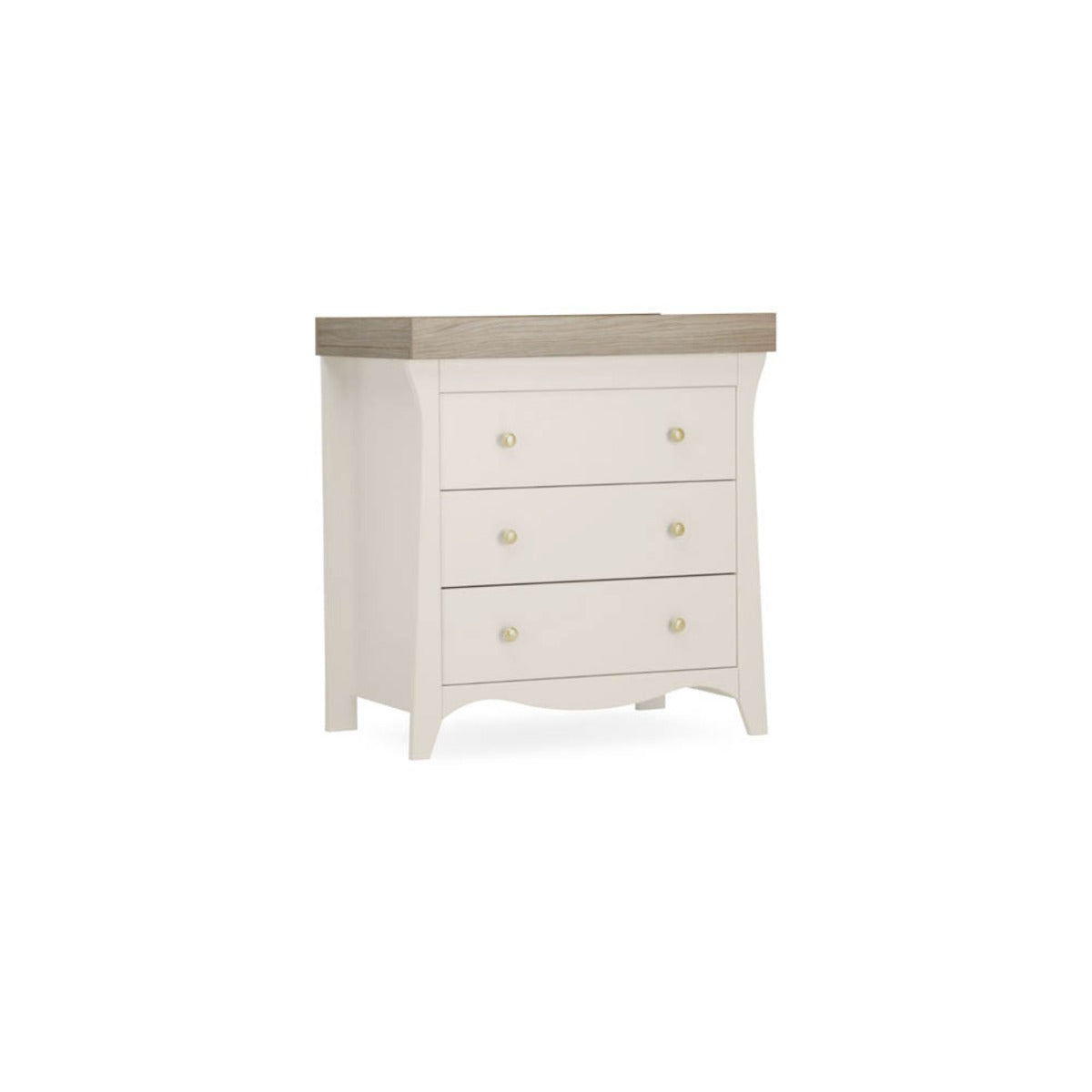 CuddleCo Clara 2 Piece Nursery Furniture Set (Cot Bed & Dresser) - Cashmere and Ash