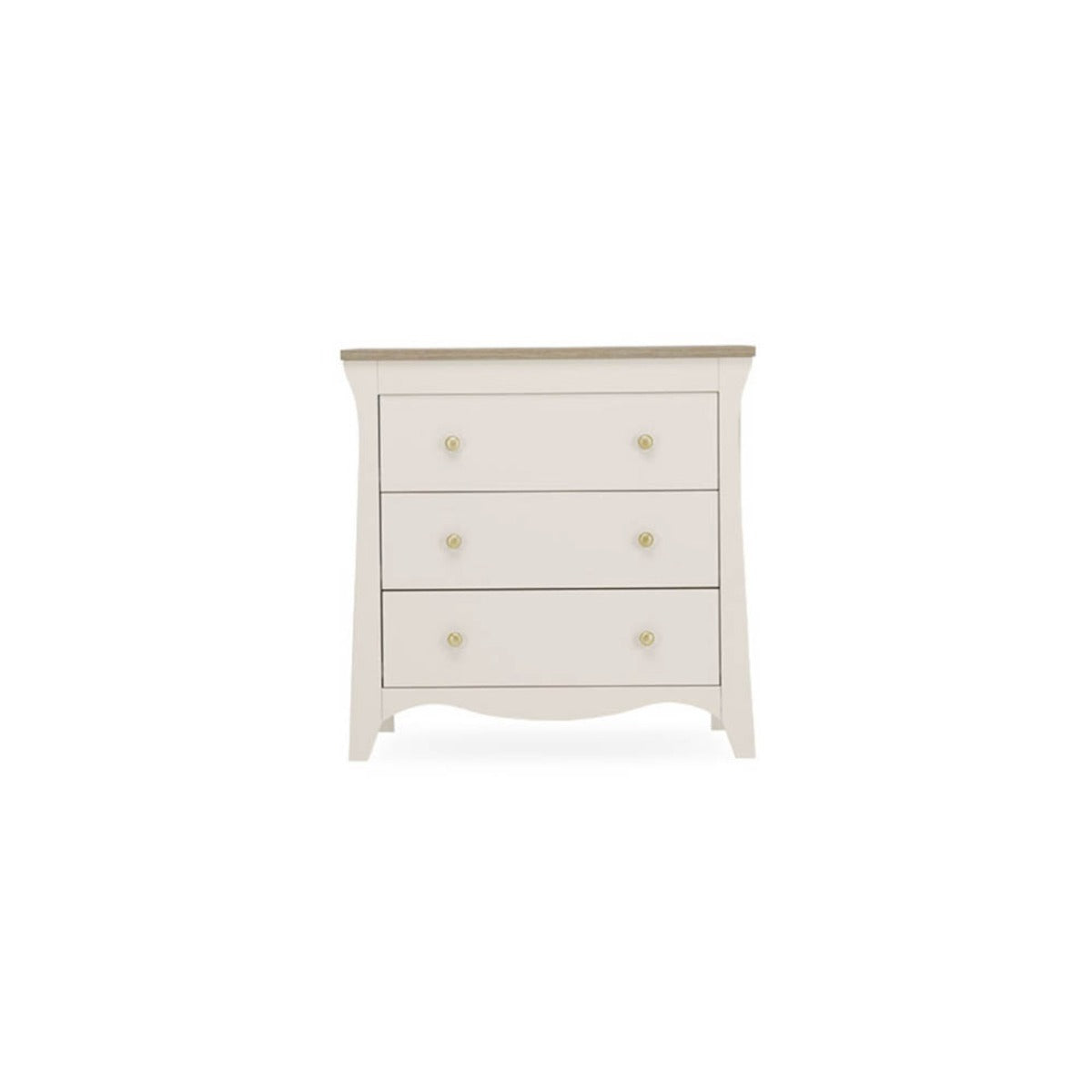 CuddleCo Clara 2 Piece Nursery Furniture Set (Cot Bed & Dresser) - Cashmere and Ash