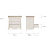 CuddleCo Clara 3 Piece Nursery Furniture Set (Cot Bed, Dresser & Wardrobe) - Cashmere and Ash
