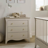 CuddleCo Clara 2 Piece Nursery Furniture Set (Cot Bed & Dresser) - Cashmere and Ash