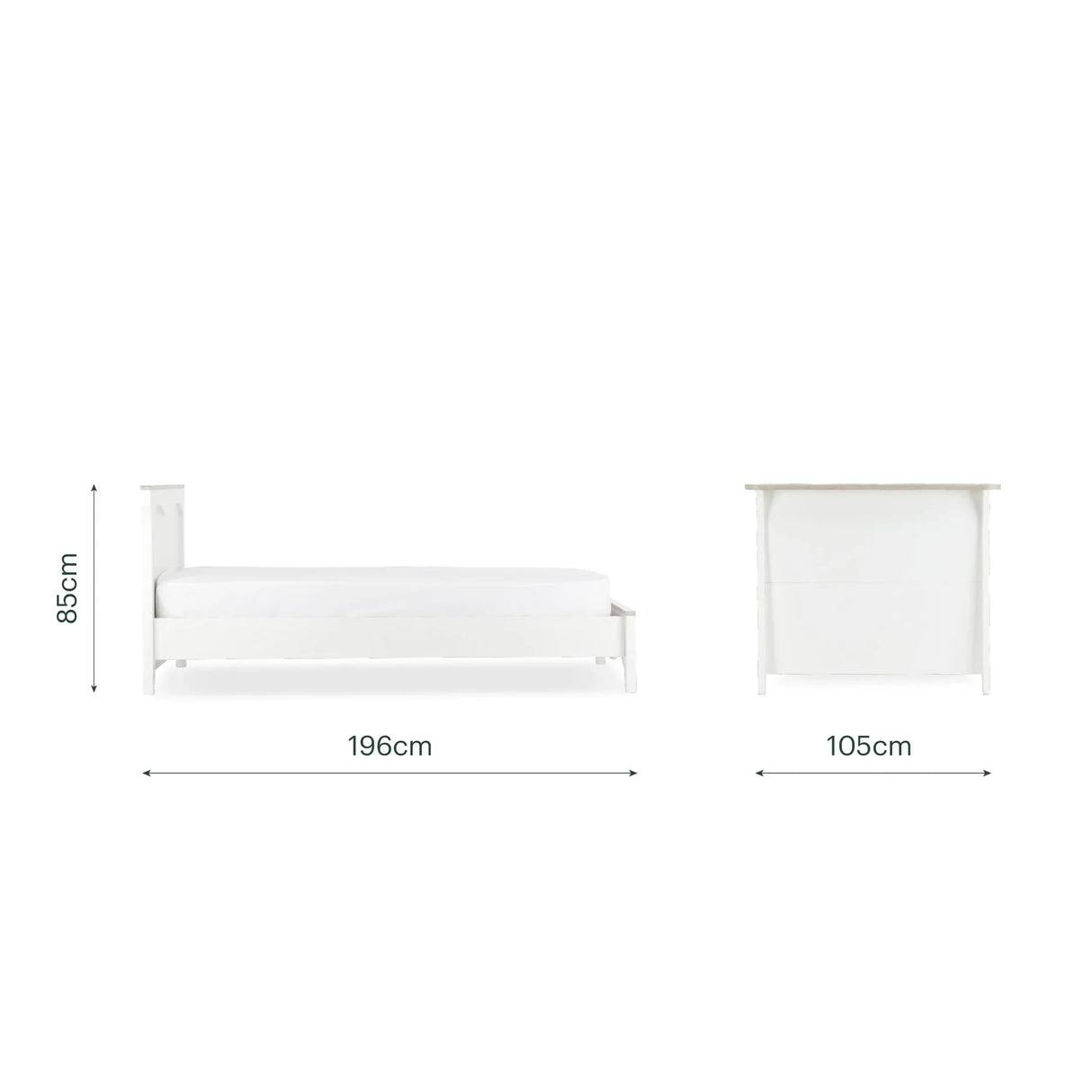 CuddleCo Clara Single Bed - White and Ash