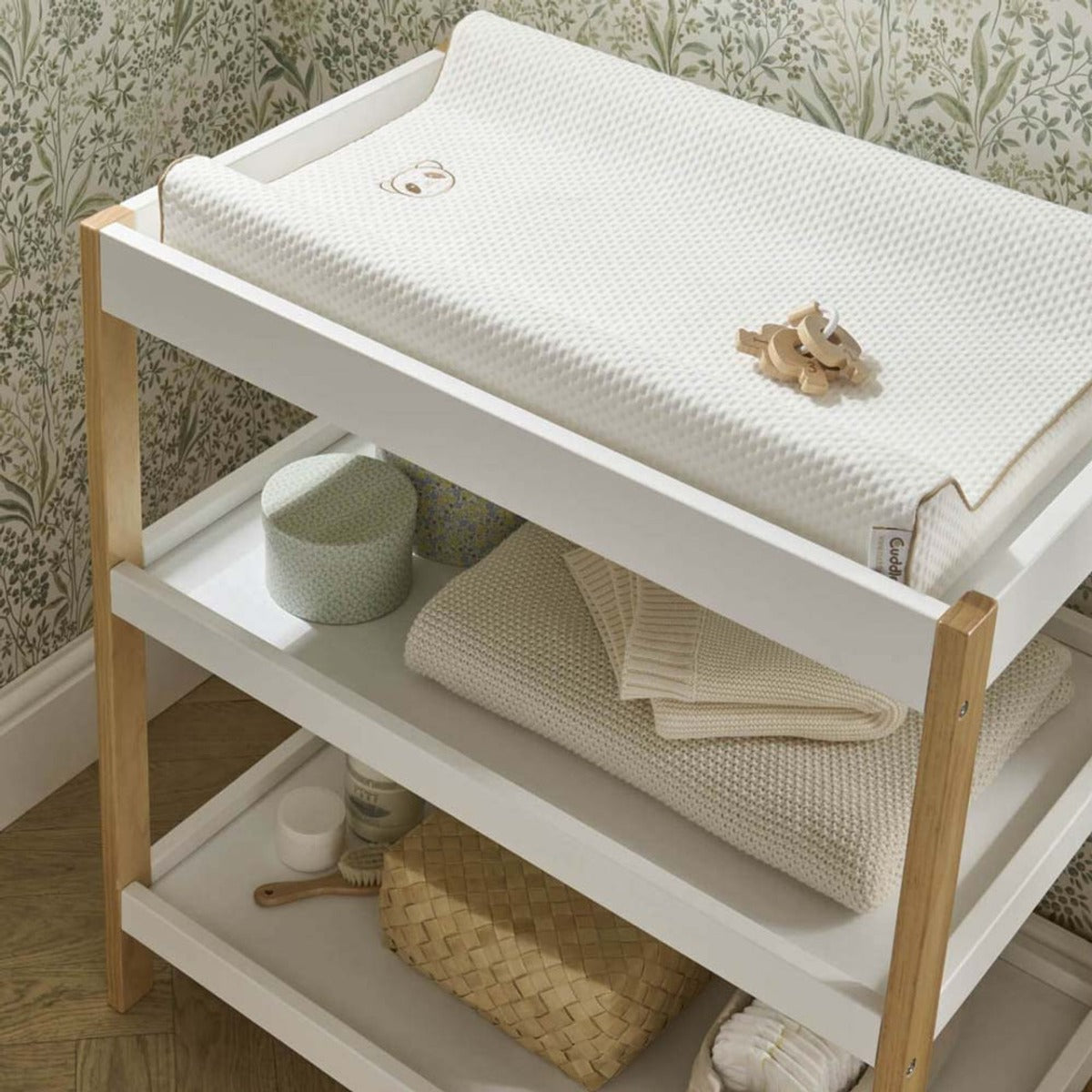 CuddleCo Nola 3 Piece Nursery Furniture Set - White and Natural