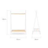 CuddleCo Nola Clothes Rail - White and Natural