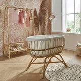 CuddleCo Aria 2 Piece Set With Crib & Clothes Rail - Rattan