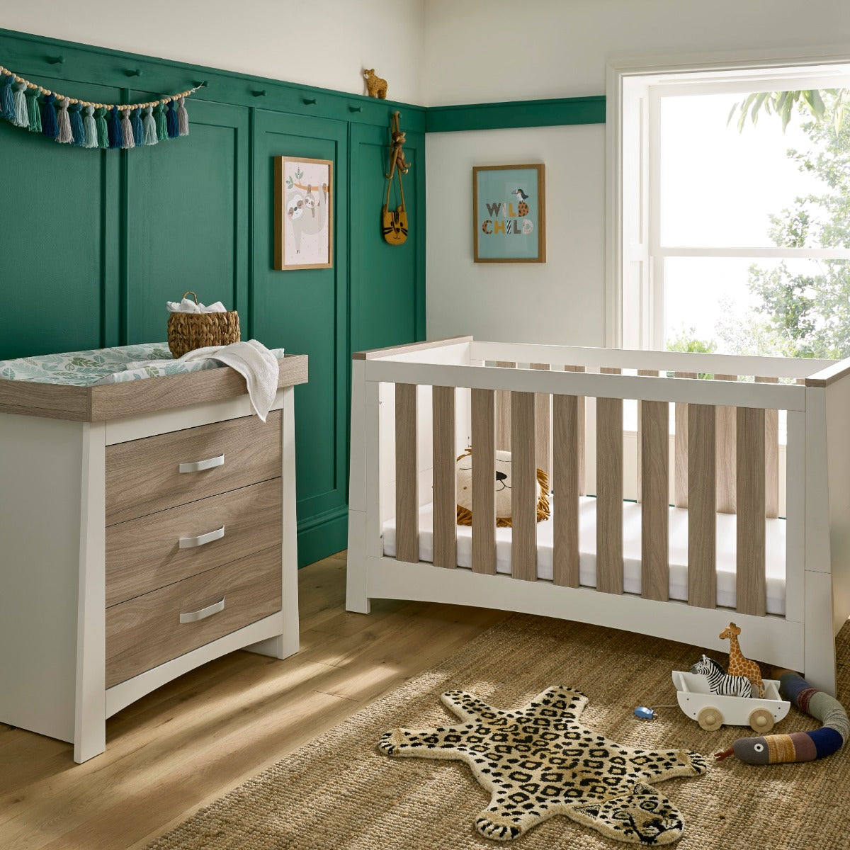 CuddleCo Ada 2 Piece Nursery Furniture Set – White and Ash