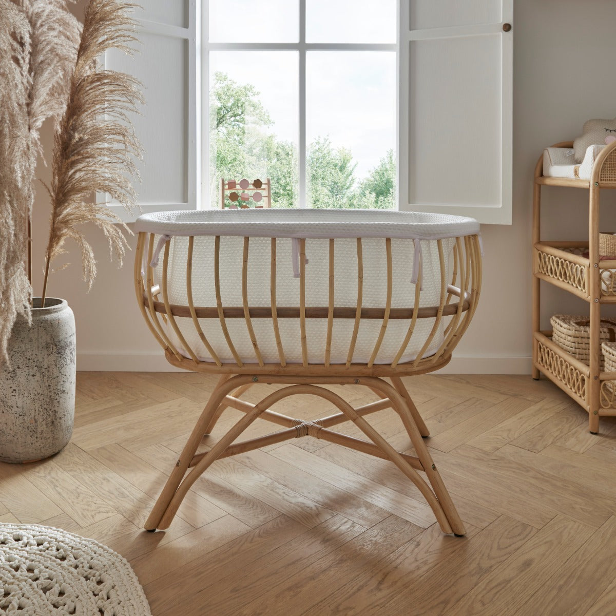 CuddleCo Aria 2 Piece Set With Crib & Clothes Rail - Rattan