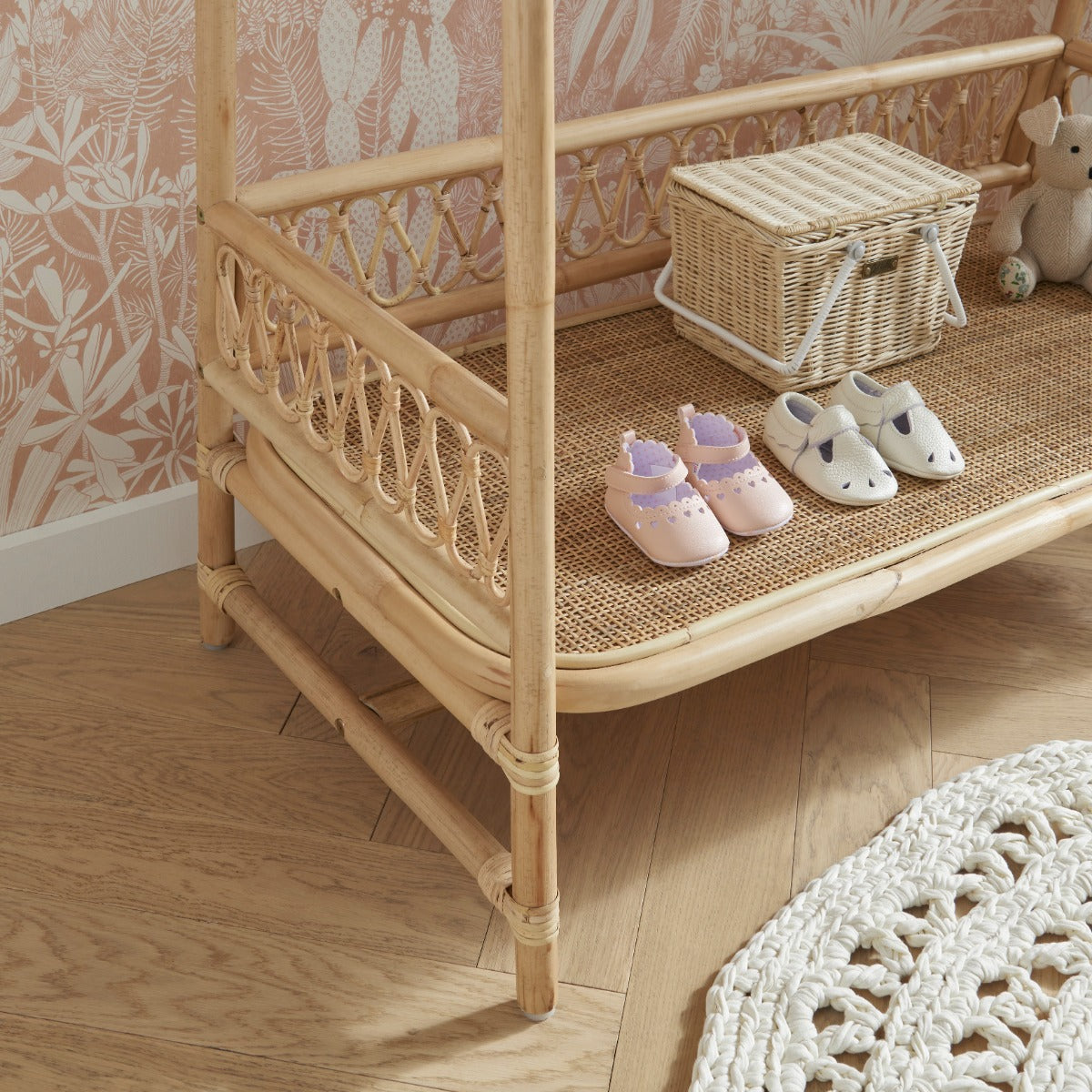 CuddleCo Aria 2 Piece Set With Crib & Clothes Rail - Rattan